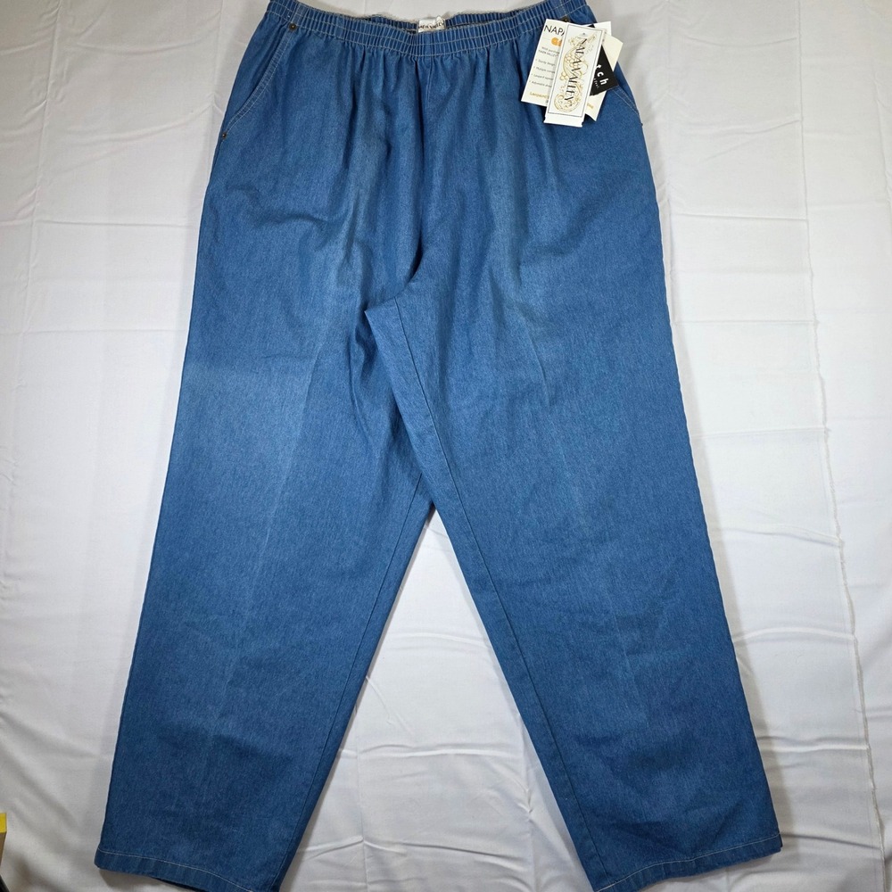 Napa Valley Vintage Stretch Denim Elastic Waist Pants Blue 20W WY03Q40